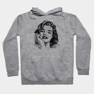 marilyne monroe vintage hand drawing illustration design Hoodie